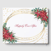Winter Poinsettia Kerstbruiloft Gastenboek (Achterkant)