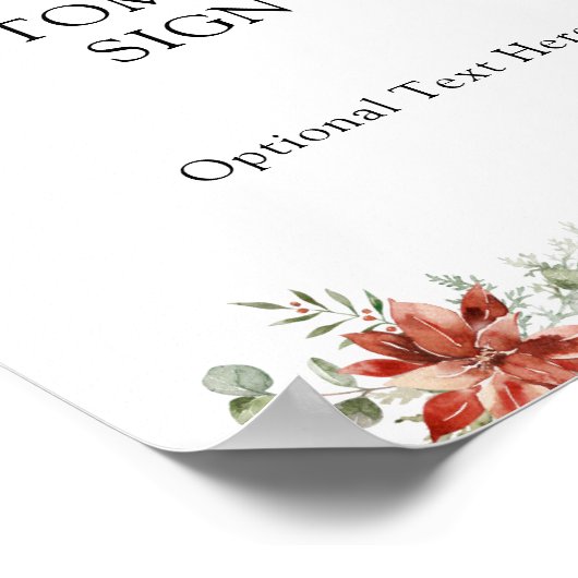 Winter Poinsettia Maatwerk Tekst Bord Poster (Hoek)
