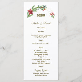 Winter Poinsettia Pijnbes Xmas Trouwmenu Menu