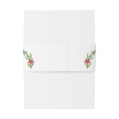 Winter Poinsettia Pijnboom Bes Kerst Bruiloft Uitnodigingen Wikkel (Achterkant Voorbeeld)