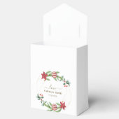 Winter Poinsettia Pine Berry Kerstmis Bruiloft Bedankdoosjes (Geopend)