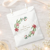 Winter Poinsettia Pine Berry Kerstmis Bruiloft Bedankzakje (Geknipt)