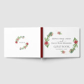 Winter Poinsettia Pine Berry Kerstmis Bruiloft Gastenboek (Volledig)