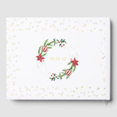 Winter Poinsettia Pine Berry Kerstmis Bruiloft Gastenboek (Achterkant)