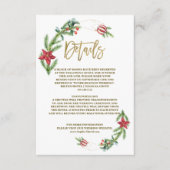 Winter Poinsettia Pine Berry Kerstmis Bruiloft Informatiekaartje (Voorkant)