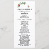 Winter Poinsettia Pine Berry Kerstmis Bruiloft Programmakaart (Voorkant)