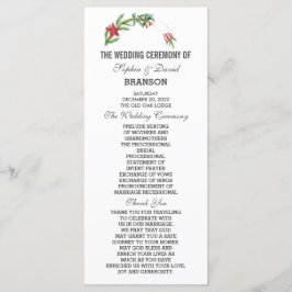 Winter Poinsettia Pine Berry Kerstmis Bruiloft Programmakaart