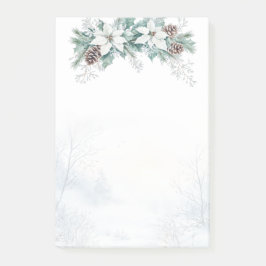 Winter Poinsettia Pine Cones Kerstmis Post-it® Notes