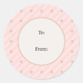 Winter Poinsettia Roze Groen pastel Kerstmis Ronde Sticker (Voorkant)