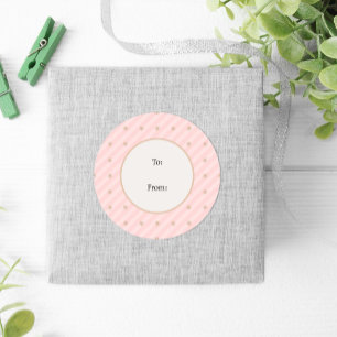 Winter Poinsettia Roze Groen pastel Kerstmis Ronde Sticker