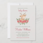 Winter Poinsettia Schattigee kleine herten Baby sh Kaart (Voorkant)