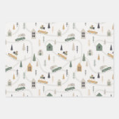 Winter Poinsettia - Traditionele kerst Inpakpapier Vel (Voorkant 3)