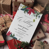 Winter Poinsettia Vakantie Bruiloft Kaart