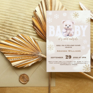 Winter Polaire Witte Beer Baby Shower Kaart