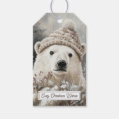 Winter Polar Bear Christmas Cadeaulabel (Voorkant)