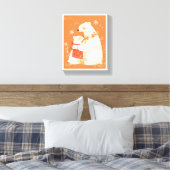 Winter Polar Bear Mom & Baby Cozy Nordic Canvas (Insitu (Slaapkamer))