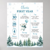 Winter Polar Beer 1e verjaardag Mijlpaal Poster (Voorkant)