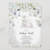 Winter Polar Beer Baby shower Kaart (Voorkant / Achterkant)