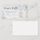 Winter Polar Beer Baby shower Luier Raffle Informatiekaartje (Voorkant / Achterkant)