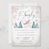 Winter Polar Beer Baby Shower Uitnodiging (Voorkant)