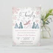 Winter Polar Beer Baby Shower Uitnodiging (Staand voorkant)