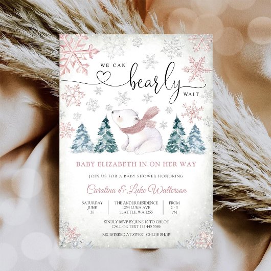 Winter Polar Beer Baby Shower Uitnodiging