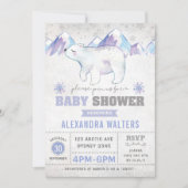 Winter Polar Beer Baby shower Uitnodiging Snowflak (Voorkant)