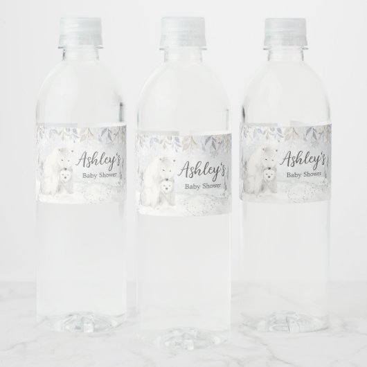 Winter Polar Beer Baby shower Waterfles Etiket (Flessen)