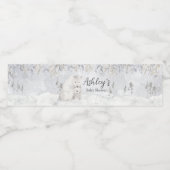 Winter Polar Beer Baby shower Waterfles Etiket (Enkel label)