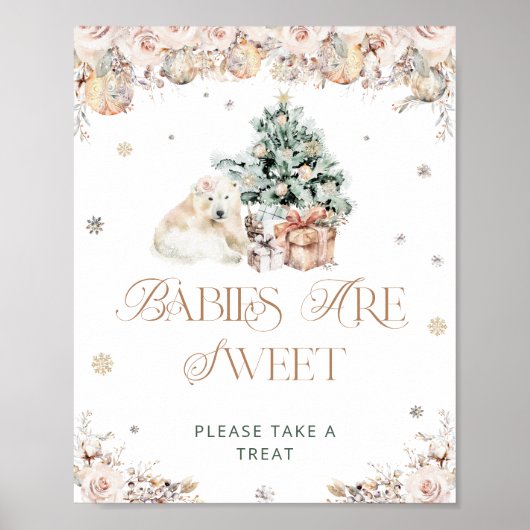 Winter Polar Beer Baby's zijn lief Neem een trakta Poster (Voorkant)