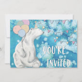 Winter Polar Beer Birthday Party Kaart (Voorkant)