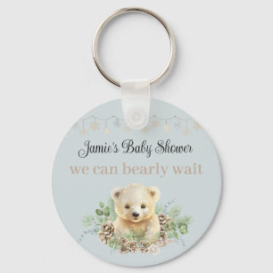 Winter Polar Beer Blauw Baby shower Favor Keepsake Sleutelhanger