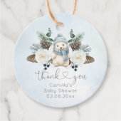 Winter Polar Beer Boy Baby shower Bedankjes Labels (Voorkant)