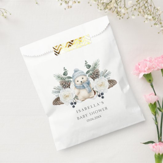 Winter Polar Beer Boy Baby shower Bedankzakje (Gezegeld)