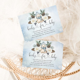 Winter Polar Beer Boy Baby shower Boeken voor Baby Informatiekaartje