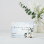 Winter Polar Beer Boy Baby shower Hoeveel Snoepjes Informatiekaartje (Staand voorkant)