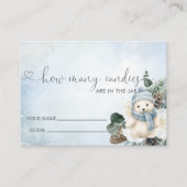 Winter Polar Beer Boy Baby shower Hoeveel Snoepjes Informatiekaartje (Voorkant)