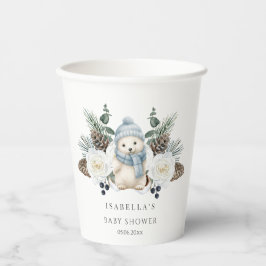 Winter Polar Beer Boy Baby shower Papieren Bekers