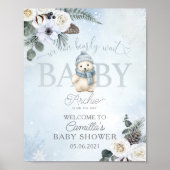 Winter Polar Beer Boy Baby shower Poster (Voorkant)