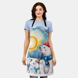 Winter Polar Beer Familie Kerst Schort