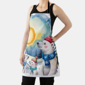 Winter Polar Beer Familie Kerst Schort (Insitu)