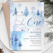 Winter Polar Beer Forest Eerste Verjaardag Kaart