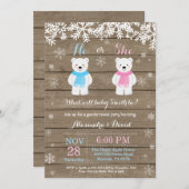 Winter Polar Beer Gender onthulling uitnodiging (Voorkant / Achterkant)