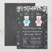 Winter Polar Beer Gender onthulling uitnodiging (Voorkant / Achterkant)