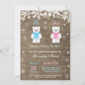 Winter Polar Beer Gender Reveal Invitation Kaart (Voorkant)