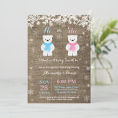 Winter Polar Beer Gender Reveal Invitation Kaart (Staand voorkant)