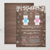 Winter Polar Beer Gender Reveal Invitation Kaart (Voorkant / Achterkant)