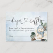 Winter Polar Beer Jongen Baby shower Luier Raffle Informatiekaartje (Voorkant)