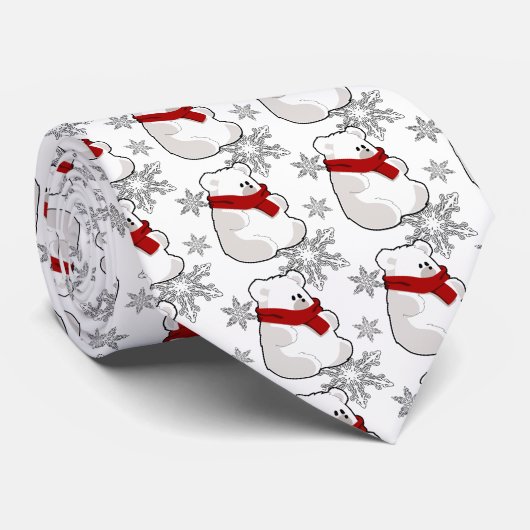 Winter Polar-Beer Kerstmis Stropdas (Opgerold)