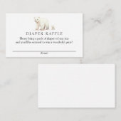 Winter Polar Beer Luier Raffle Baby shower Informatiekaartje (Voorkant / Achterkant)